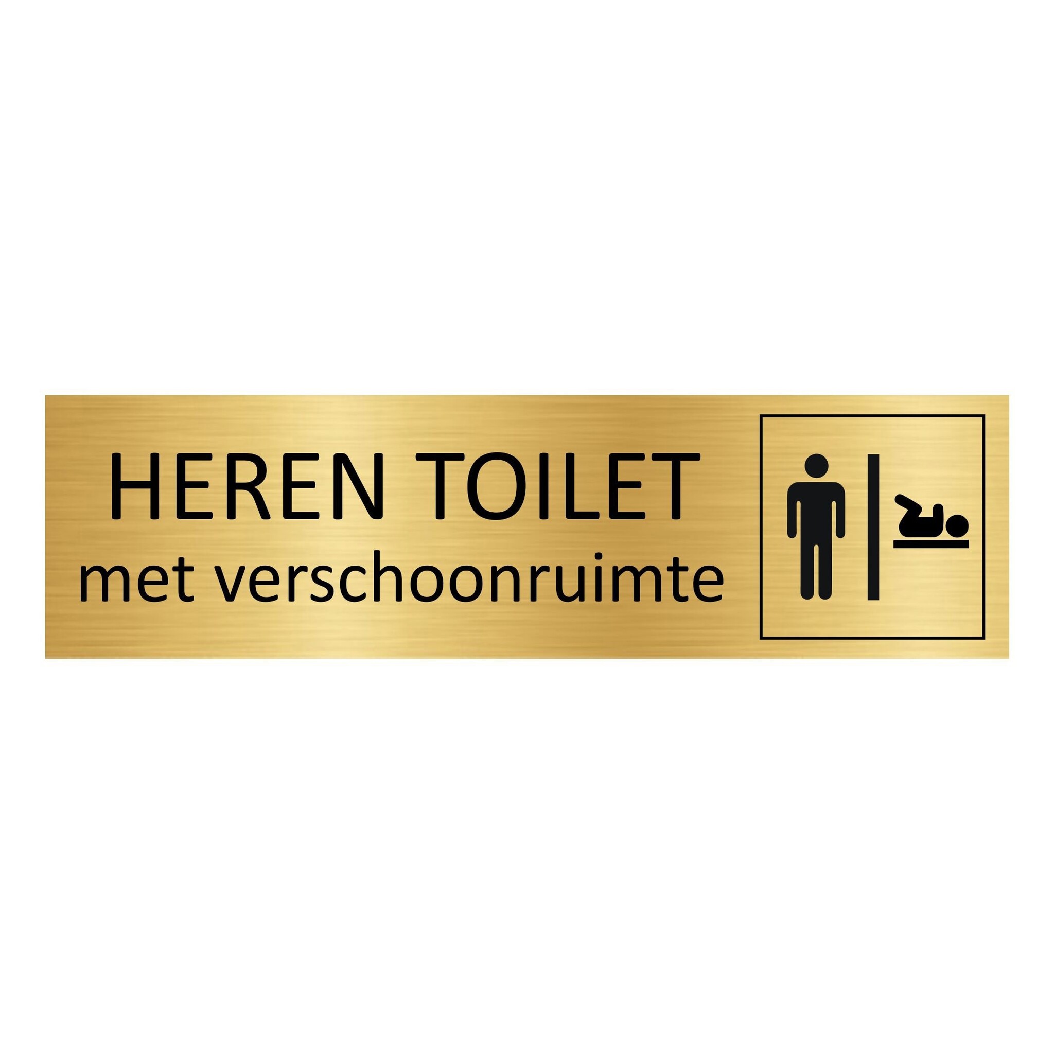 CombiCraft Aluminium deurbordje Heren toilet met verschoonruimte 165 x 45 mm - per 1 stuk