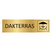 Goud aluminium deurbordje Dakterras