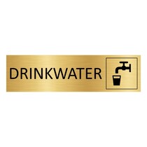Goud aluminium deurbordje Drinkwater