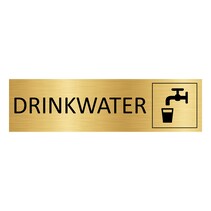 Goud aluminium deurbordje Drinkwater