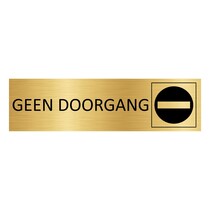 Goud aluminium deurbordje Geen doorgang