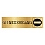 CombiCraft Goud aluminium deurbordje Geen doorgang 165 x 45 mm - per 1 stuk