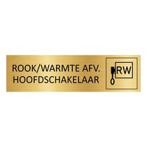 Goud aluminium deurbordje Rook/warmte afvoer hoofdschakelaar