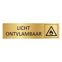 Goud aluminium deurbordje Licht ontvlambaar