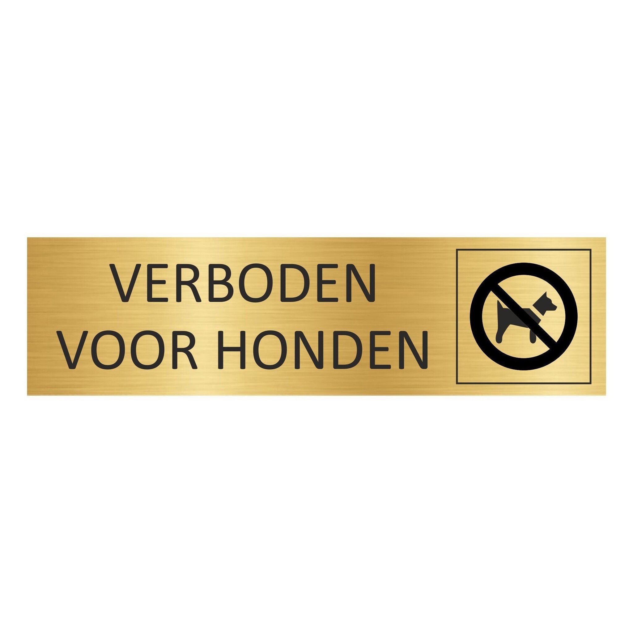 CombiCraft Aluminium deurbordje Verboden voor honden 165 x 45 mm - per 1 stuk