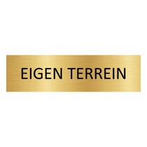 Goud aluminium deurbordje Eigen terrein