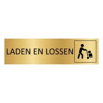 Goud aluminium deurbordje Laden en lossen