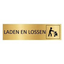 Goud aluminium deurbordje Laden en lossen