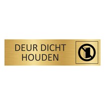 Goud aluminium deurbordje Deur dicht houden