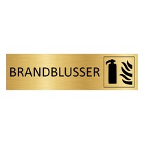 Goud aluminium deurbordje Brandblusser