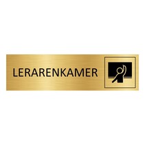 Goud aluminium deurbordje Lerarenkamer