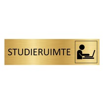 Goud aluminium deurbordje Studieruimte