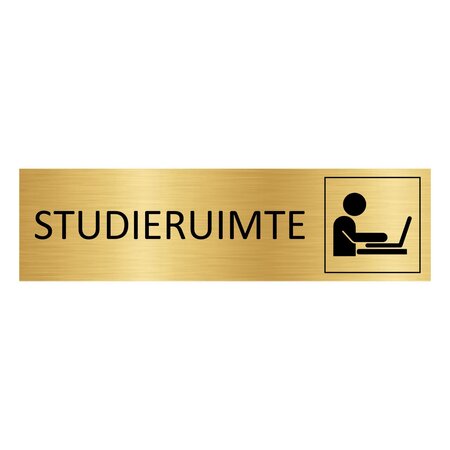 CombiCraft Goud aluminium deurbordje Studieruimte 165 x 45 mm - per 1 stuk
