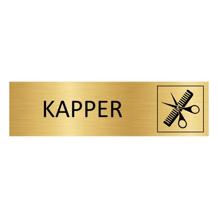 CombiCraft Goud aluminium deurbordje Kapper 165 x 45 mm - per 1 stuk