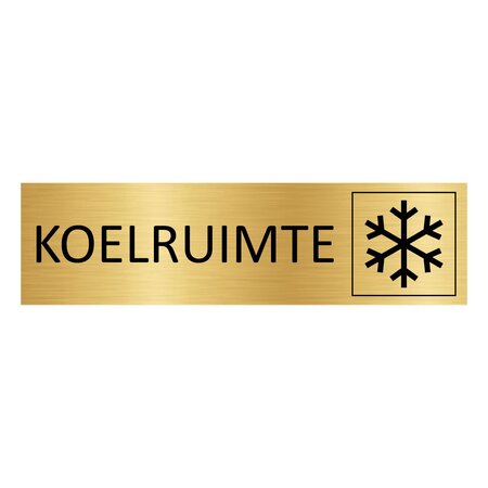 CombiCraft Goud aluminium deurbordje Koelruimte 165 x 45 mm - per 1 stuk