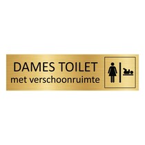 Goud aluminium deurbordje Dames toilet met verschoonruimte