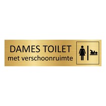 Goud aluminium deurbordje Dames toilet met verschoonruimte