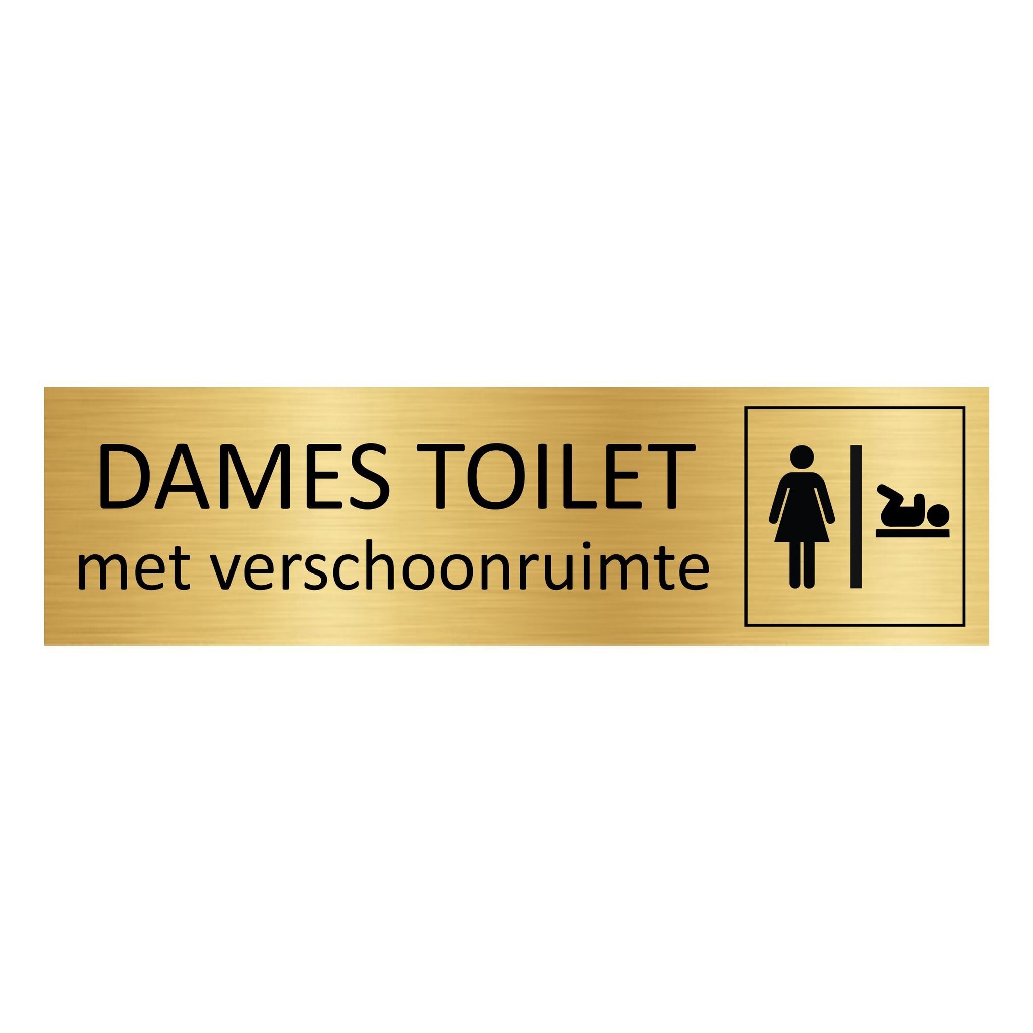 CombiCraft Aluminium deurbordje Dames toilet met verschoonruimte 165 x 45 mm - per 1 stuk