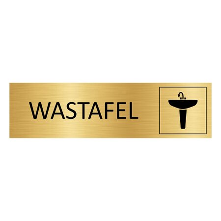 CombiCraft Goud aluminium deurbordje Wastafel 165 x 45 mm - per 1 stuk
