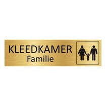 Goud aluminium deurbordje Familie kleedkamer