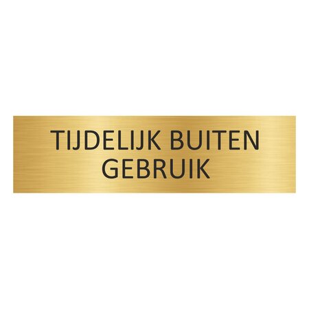 CombiCraft Goud aluminium deurbordje Tijdelijk buiten gebruik 165 x 45 mm - per 1 stuk
