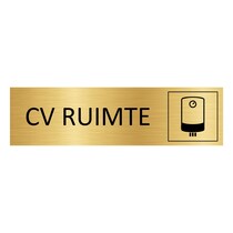 Goud aluminium deurbordje CV ruimte