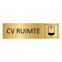 Goud aluminium deurbordje CV ruimte
