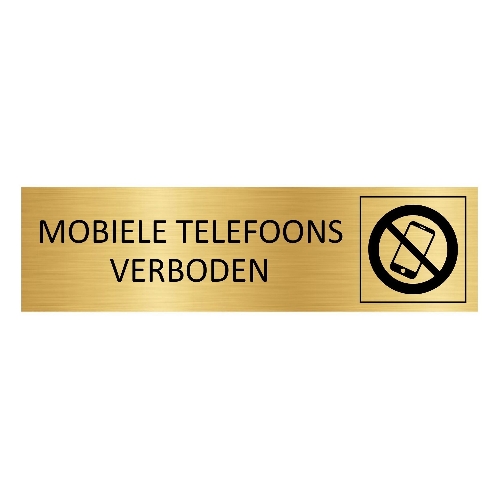 CombiCraft Aluminium deurbordje Mobiele telefoons verboden 165 x 45 mm - per 1 stuk