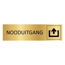 Goud aluminium deurbordje Nooduitgang