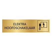 Goud aluminium deurbordje Elektra hoofdschakelaar
