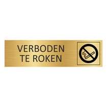 Goud aluminium deurbordje Verboden te roken