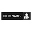 CombiCraft Zwart aluminium deurbordje Dierenarts 165 x 45 mm - per 1 stuk