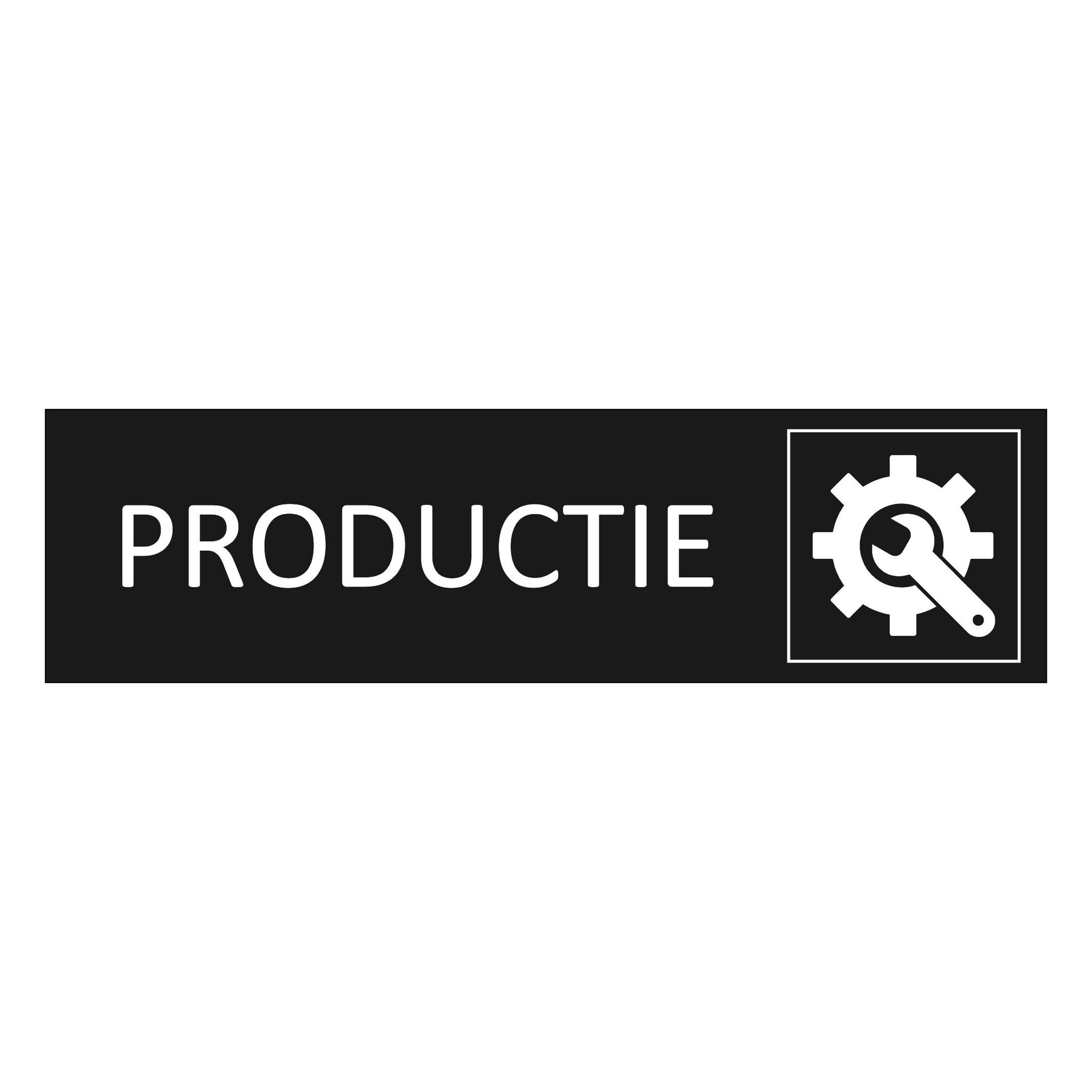 CombiCraft Zwart aluminium deurbordje Productie 165 x 45 mm - per 1 stuk