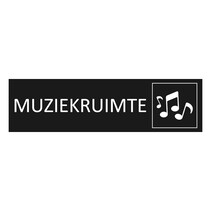 Zwart aluminium deurbordje Muziekruimte
