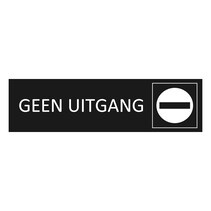 Zwart aluminium deurbordje Geen Uitgang