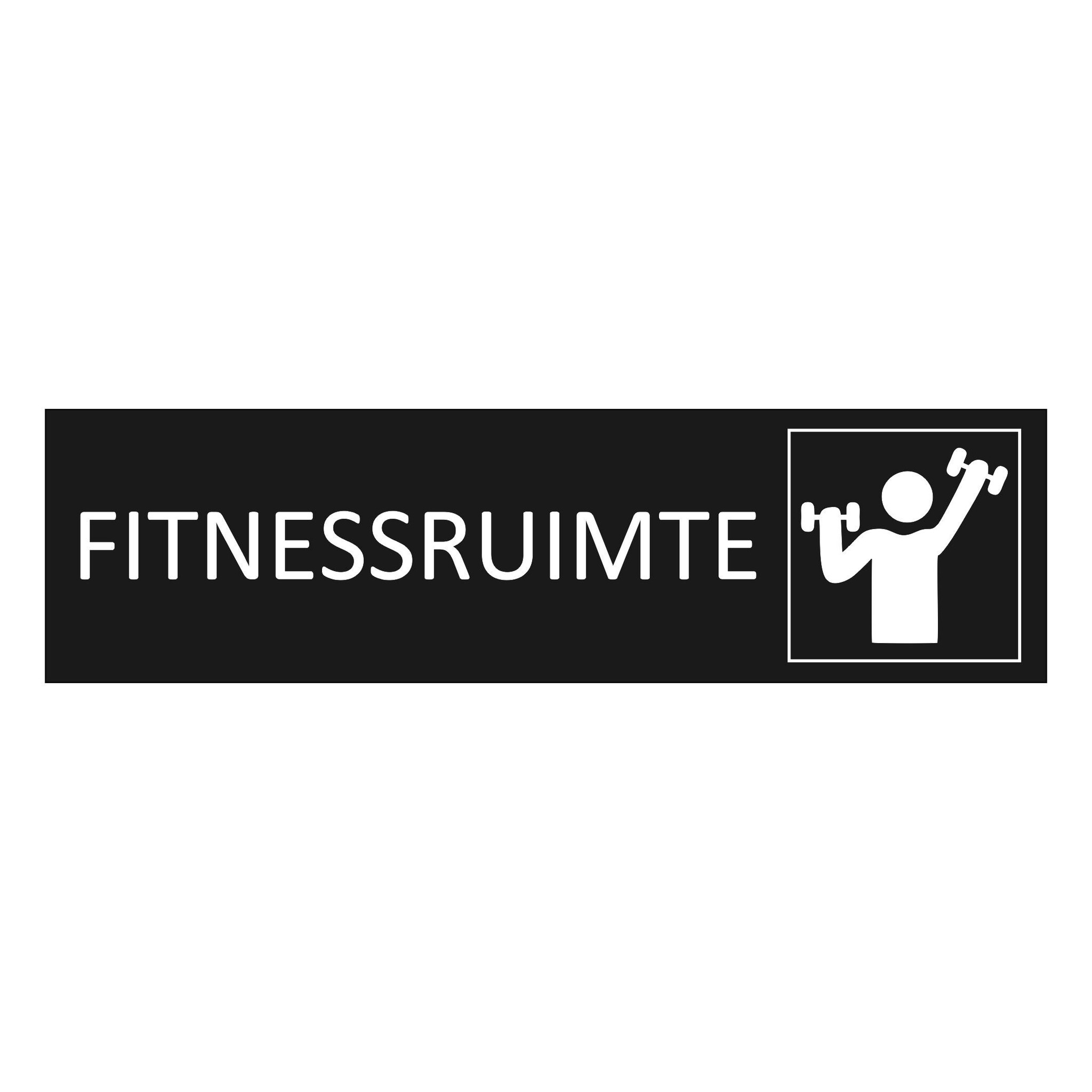 CombiCraft Zwart aluminium deurbordje Fitnessruimte 165 x 45 mm - per 1 stuk