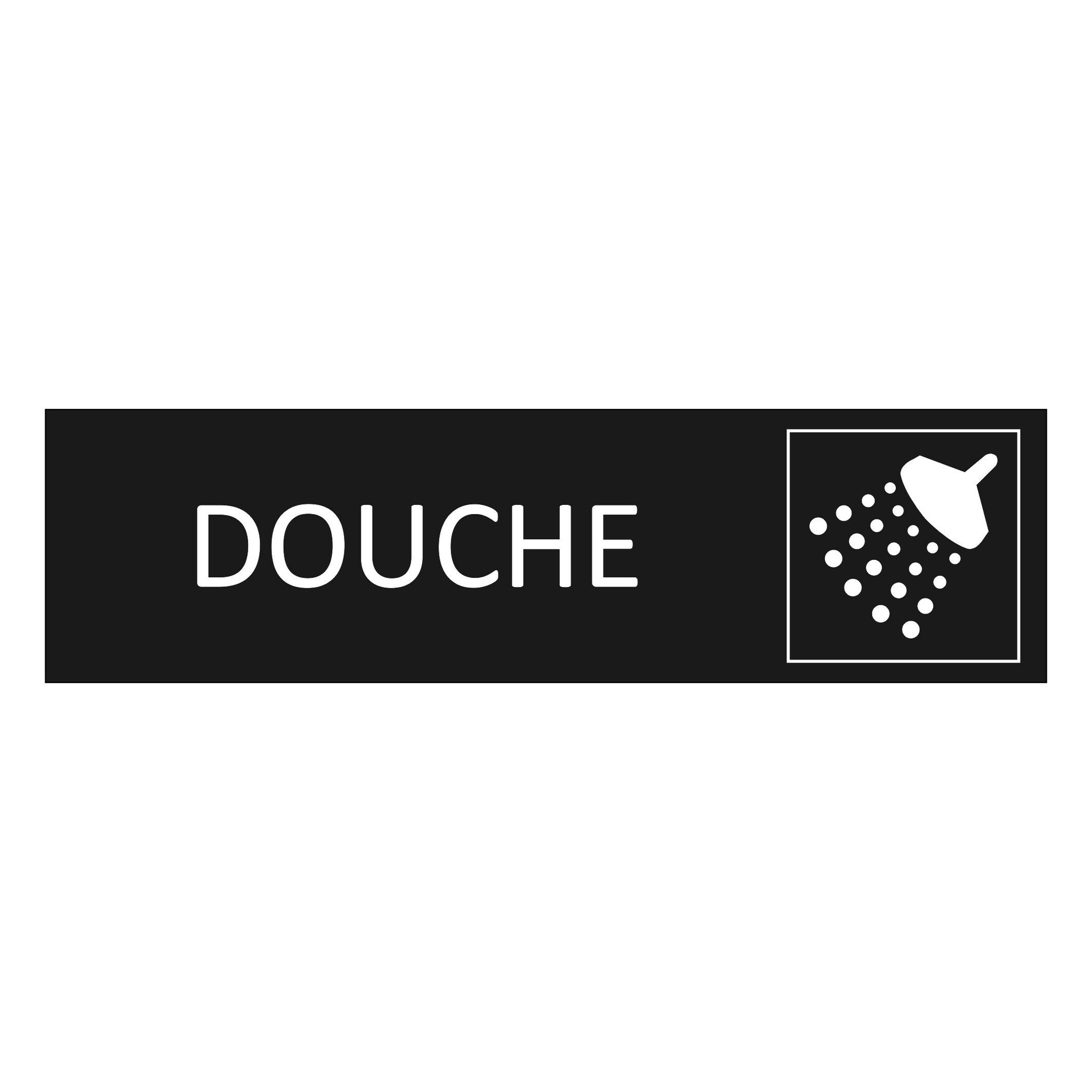 CombiCraft Zwart aluminium deurbordje Douche 165 x 45 mm - per 1 stuk