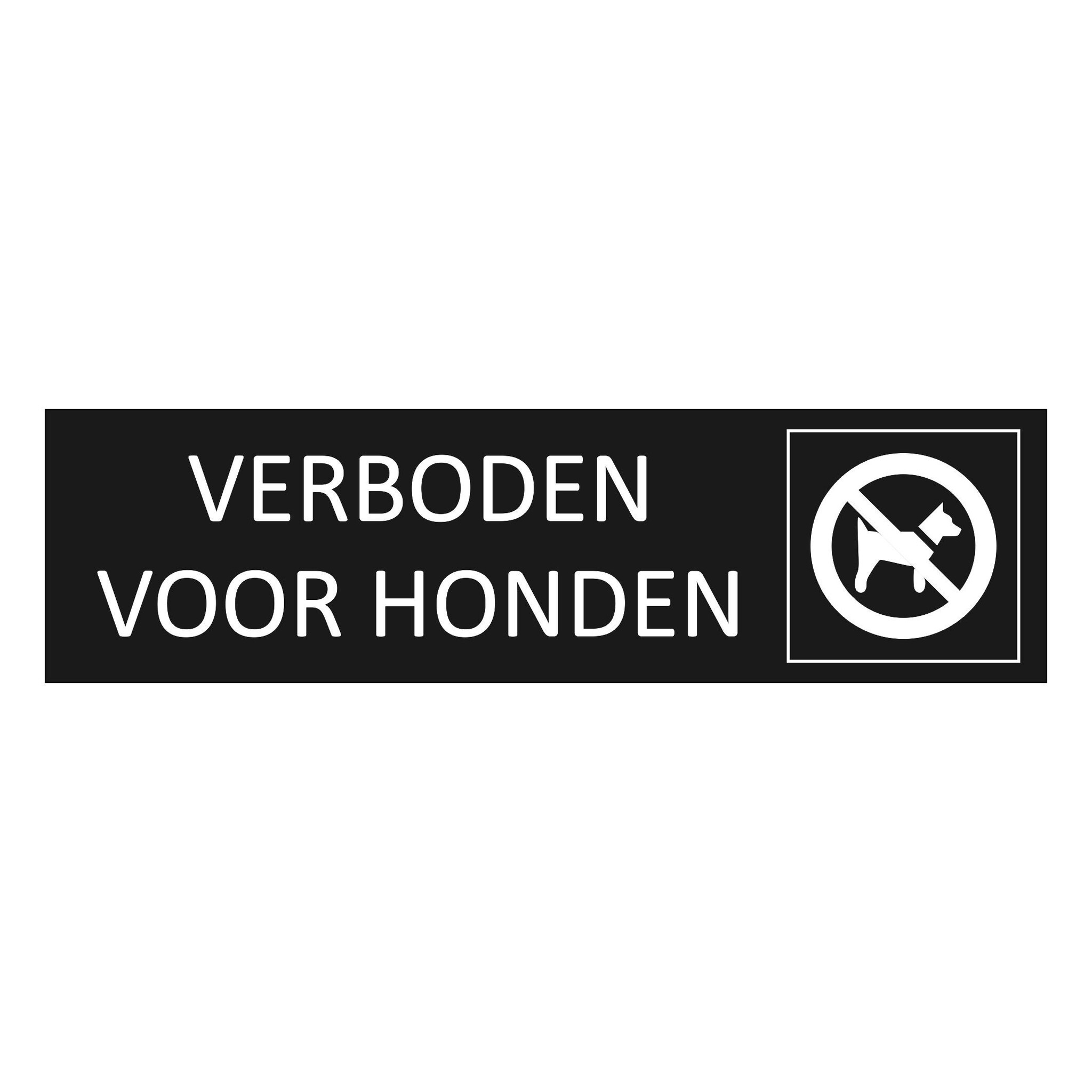 CombiCraft Zwart aluminium deurbordje Verboden voor honden 165 x 45 mm - per 1 stuk