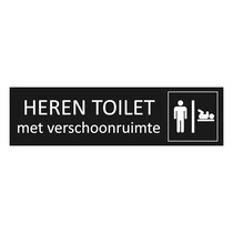 Zwart aluminium deurbordje Heren toilet met verschoonruimte