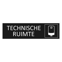 Zwart aluminium deurbordje Technische ruimte