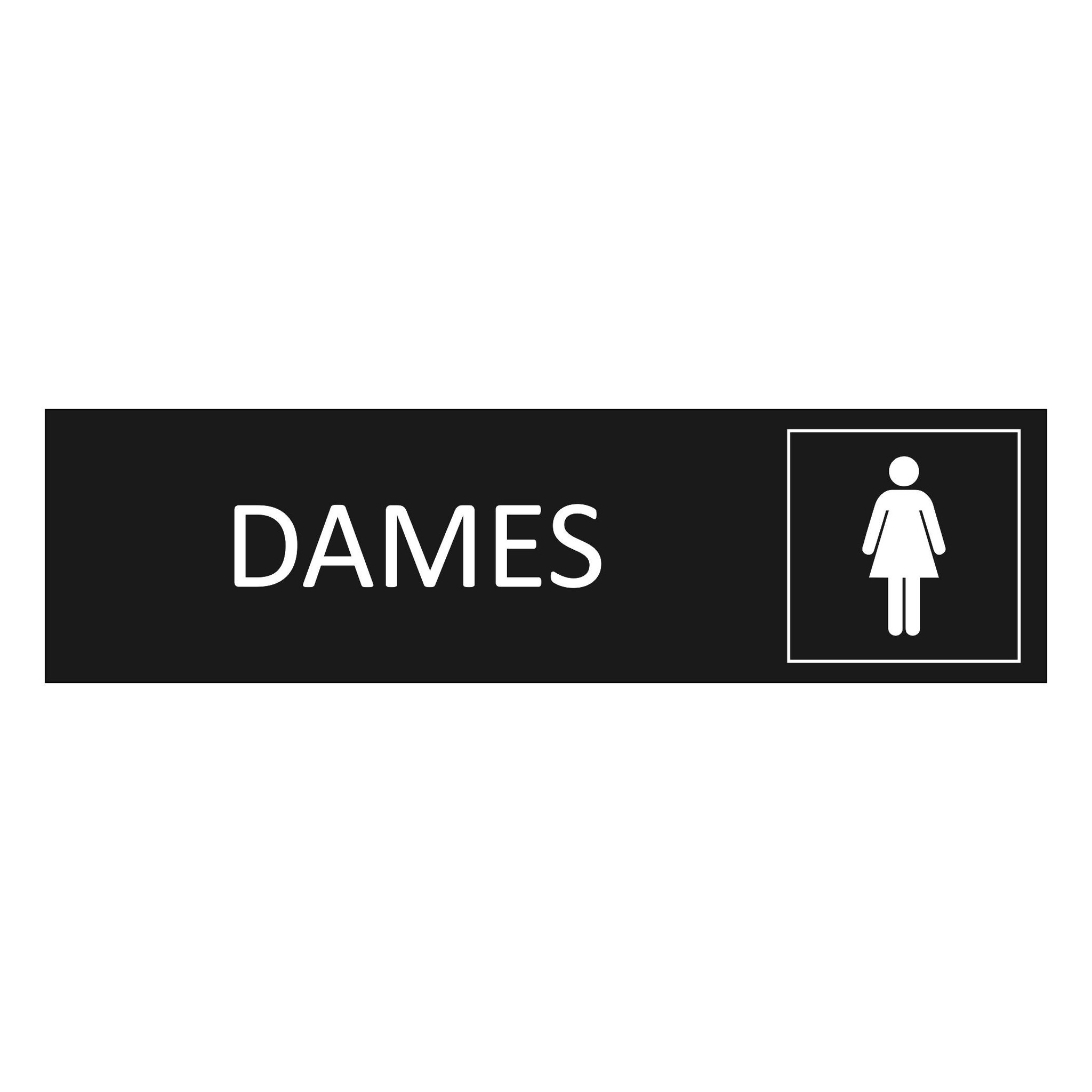 CombiCraft Zwart aluminium deurbordje Dames 165 x 45 mm - per 1 stuk