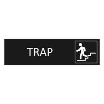 Zwart aluminium deurbordje Trap