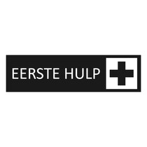 Zwart aluminium deurbordje Eerste hulp