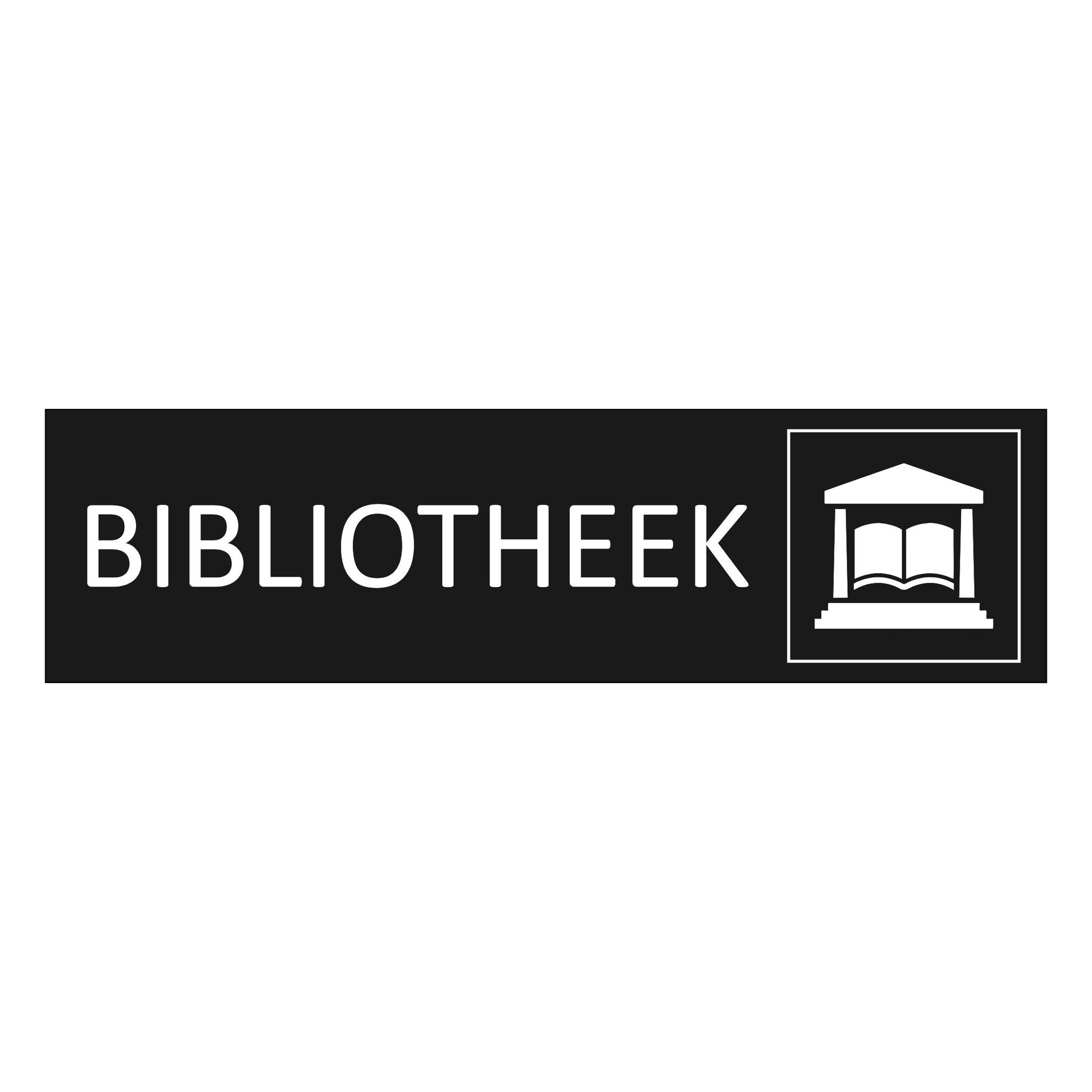 CombiCraft Zwart aluminium deurbordje Bibliotheek 165 x 45 mm - per 1 stuk