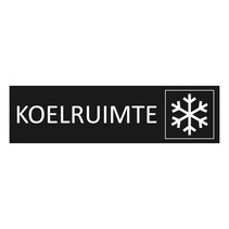 Zwart aluminium deurbordje Koelruimte