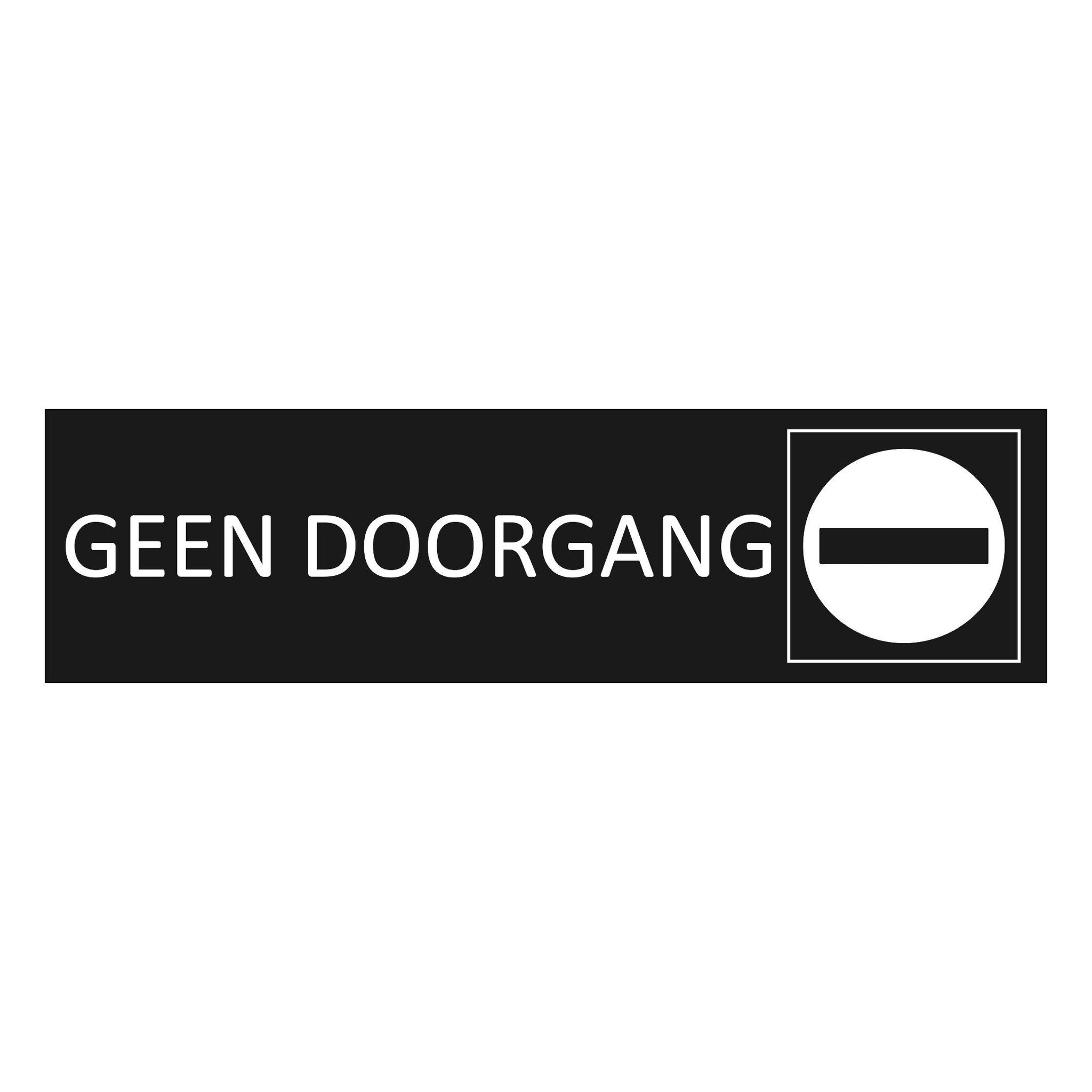 CombiCraft Zwart aluminium deurbordje Geen doorgang 165 x 45 mm - per 1 stuk