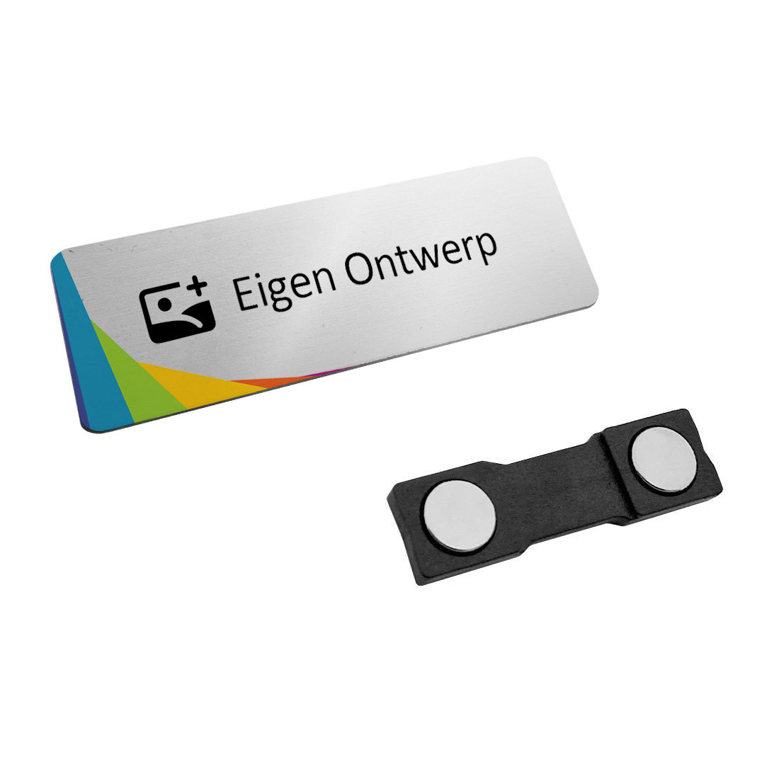 CombiCraft Aluminium naambadge 75x25mm met eigen ontwerp - per stuk