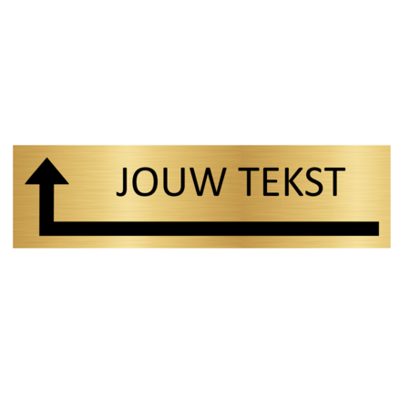 CombiCraft Goud aluminium deurbordje Eigen tekst om de hoek links 165 x 45 mm - per 1 stuk