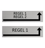 CombiCraft Aluminium deurbordje Eigen tekst om de hoek rechts 165 x 45 mm - per 1 stuk
