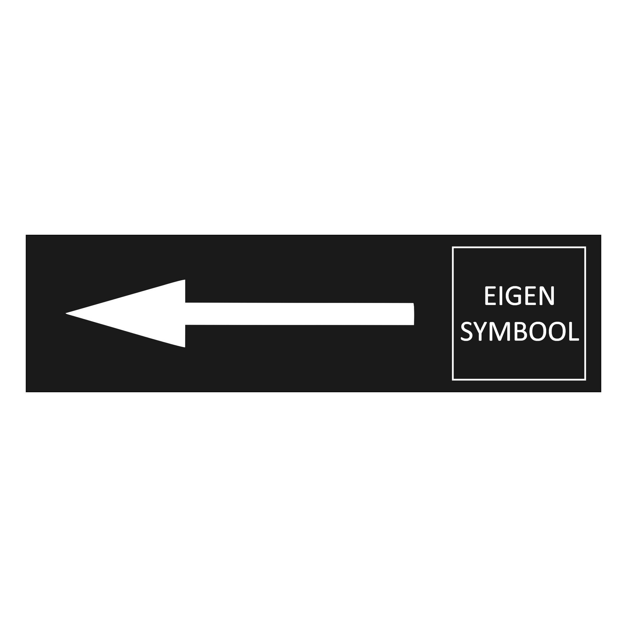 CombiCraft Zwart aluminium deurbordje pijl links en symbool 165 x 45 mm - per 1 stuk